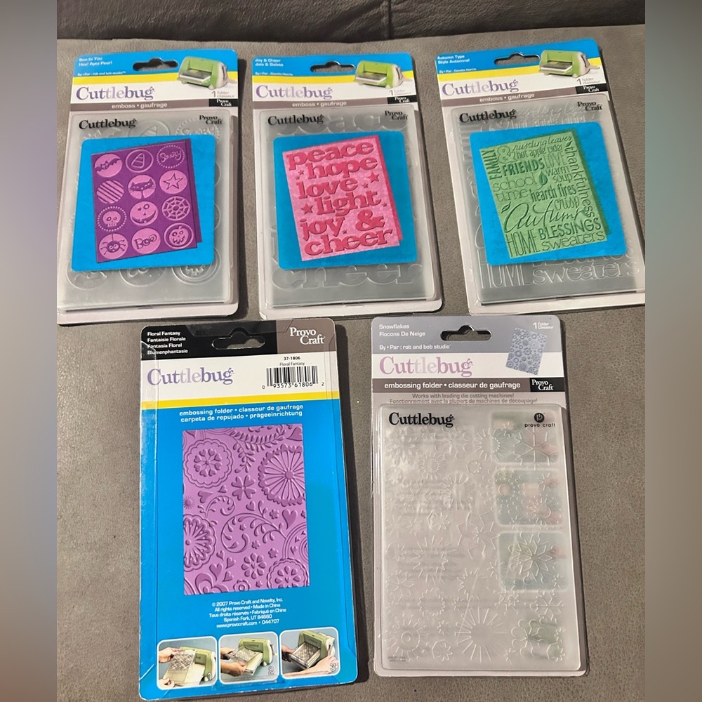 5 New Cuttlebug Provocraft Dies Emboss Holiday Cards Craft Making